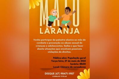 Imagem da notícia Ação do Maio Laranja em Figueirão orienta moradores sobre denúncias de violência sexual